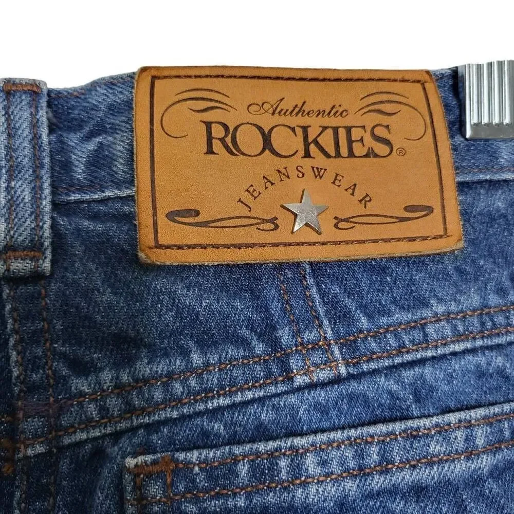 New Authentic Rockies Jeanswear Wide Leg High Rise Corduroy Side Panels Jeans Si